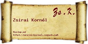 Zsirai Kornél névjegykártya