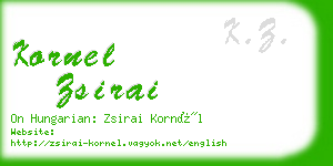 kornel zsirai business card